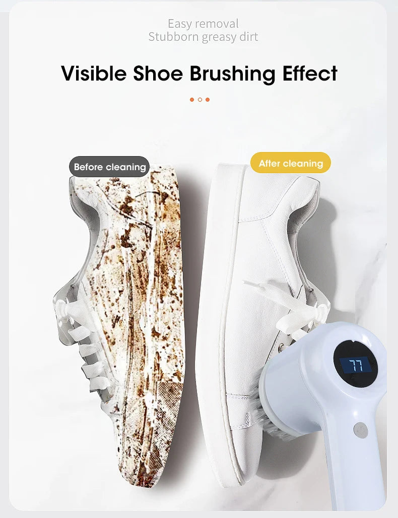 Cordless electric rotary scrubber with 5 replaceable brush heads, rechargeable bathroom and kitchen tile cleaning brush