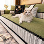 Contrast Hem Twill Chenille Sofa Cover for All Seasons Living Room Non-slip Sofa Seat Cover Couch Slipcover, Sofa Towel