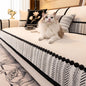 Contrast Hem Twill Chenille Sofa Cover for All Seasons Living Room Non-slip Sofa Seat Cover Couch Slipcover, Sofa Towel