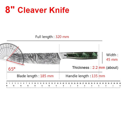 Kitchen Knife Chef Japanese Knife Laser Damascus Pattern Knife Cut Meat Fruit Bread Vegetable Boning Knife Slicing Utility Knife