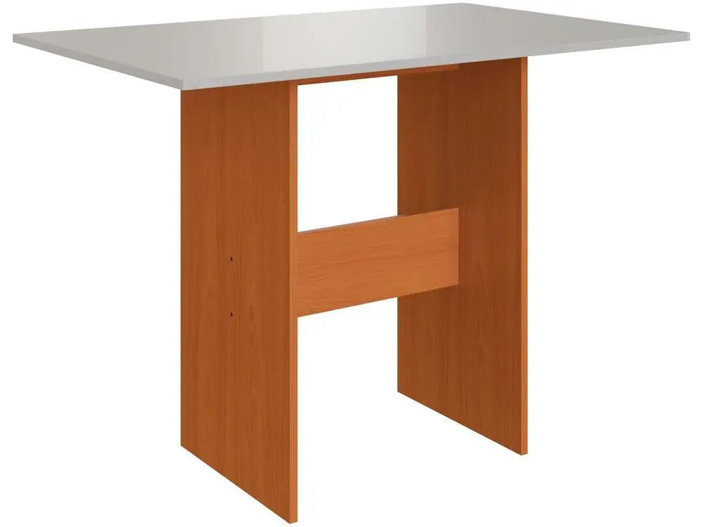 Dining Table 4 Chairs Rectangular Freijo and Off White Indekes Luiza