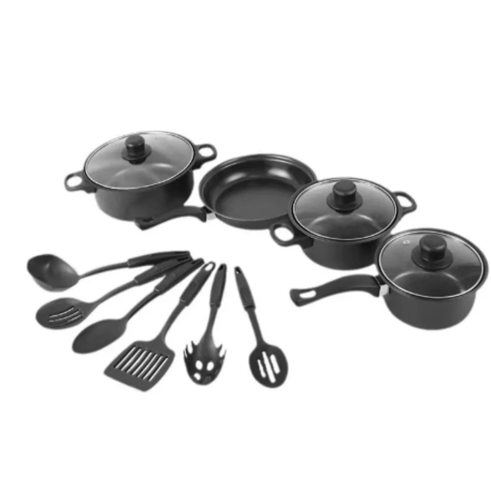 13pcs Durable Non Stick Cookware Set Maifanstone Multifunctional Soup Milk Pot Kitchen Utensil Frying Pan Household
