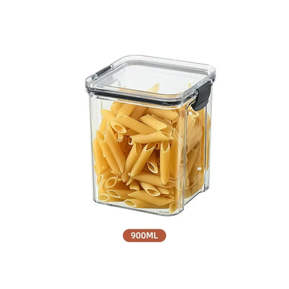 Kitchen Transparent Storage Box Rectangular Stackable Food Grade Sealed Tank Square Moisture-proof Storage Box Plastic New