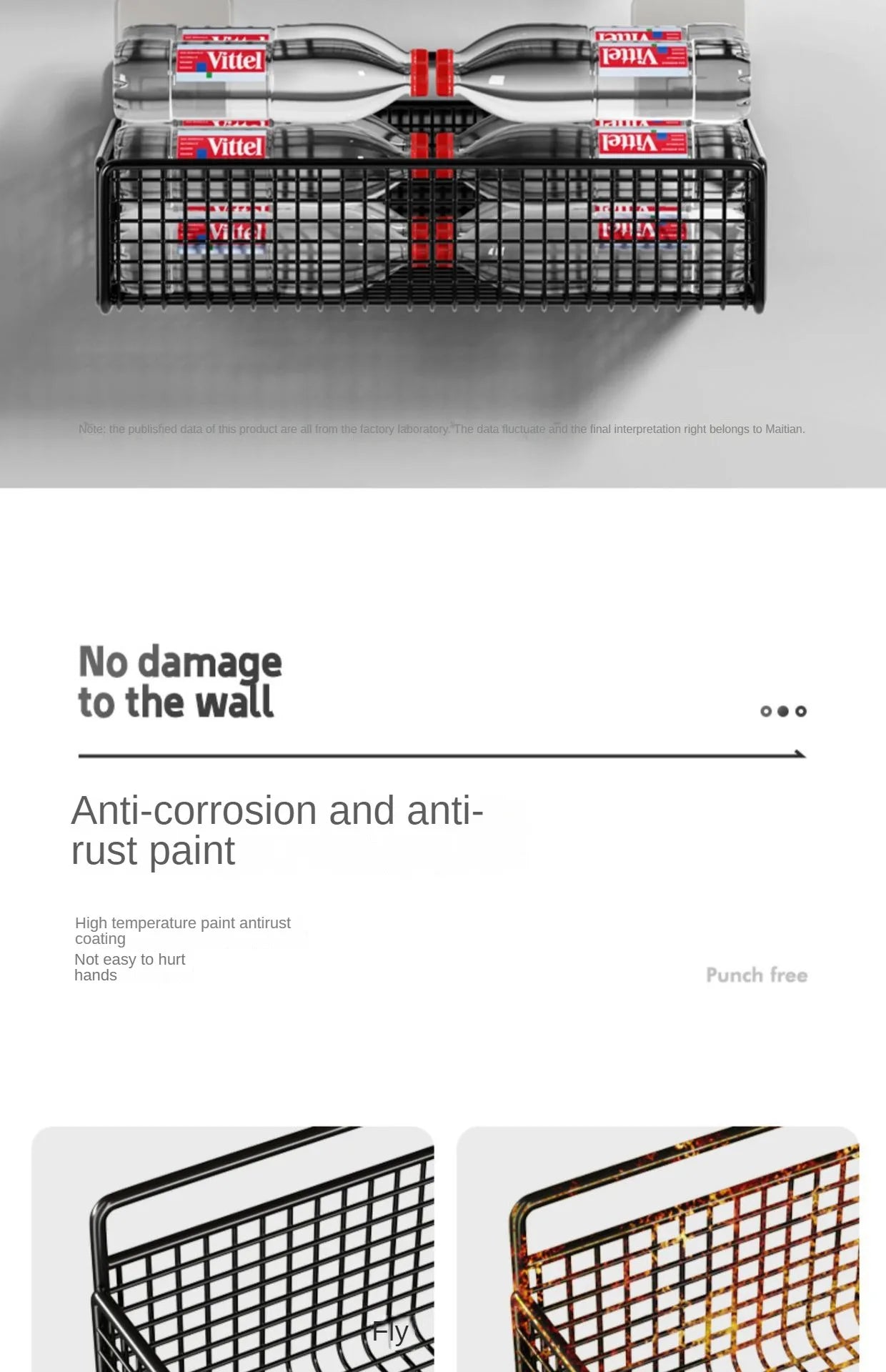 Bathroom Organiser Multifunctional Toiletries Organiser No-Punch Bathroom Shelf Bathroom Kitchen Wall Mount Storage Rack