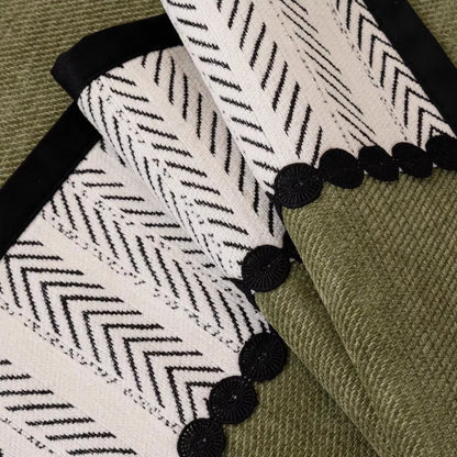 Contrast Hem Twill Chenille Sofa Cover for All Seasons Living Room Non-slip Sofa Seat Cover Couch Slipcover, Sofa Towel