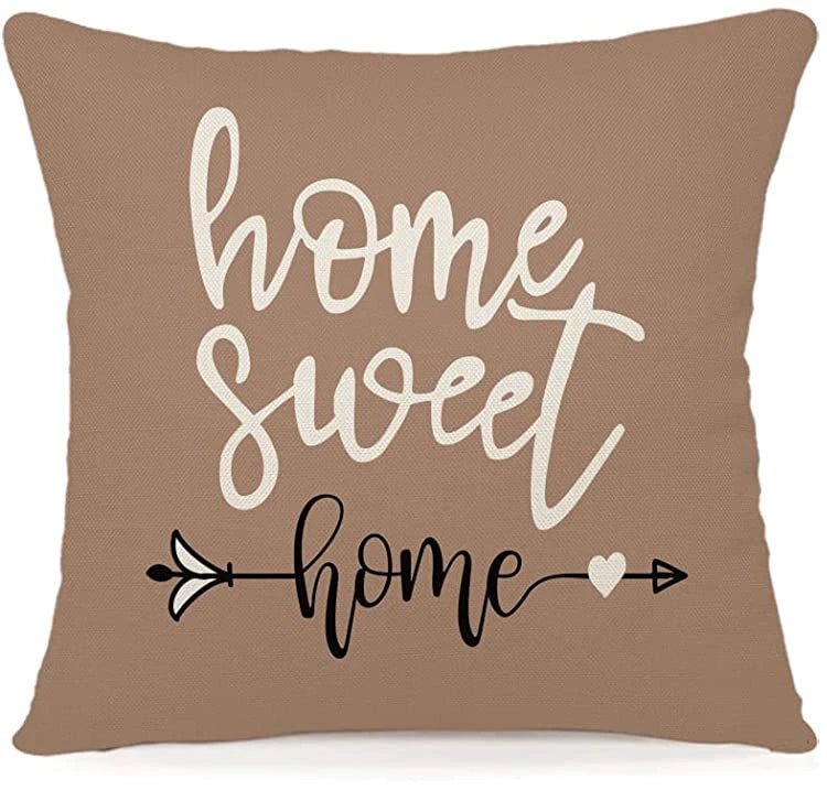 Brown Linen Geometric Cushion Cover, Home Decor, Good Pillowcase Decoration for Bedroom, Sofa, Chair, Bed, Garden, Car