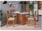 Dining Table 4 Chairs Rectangular Freijo and Off White Indekes Luiza