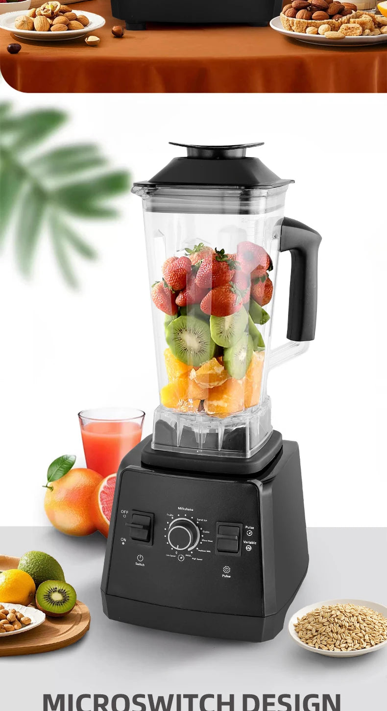 500W Heavy Duty Commercial Blender Stationary Mixer Ice Smoothies Appliances for Kitchen Professional High Power Food Processor