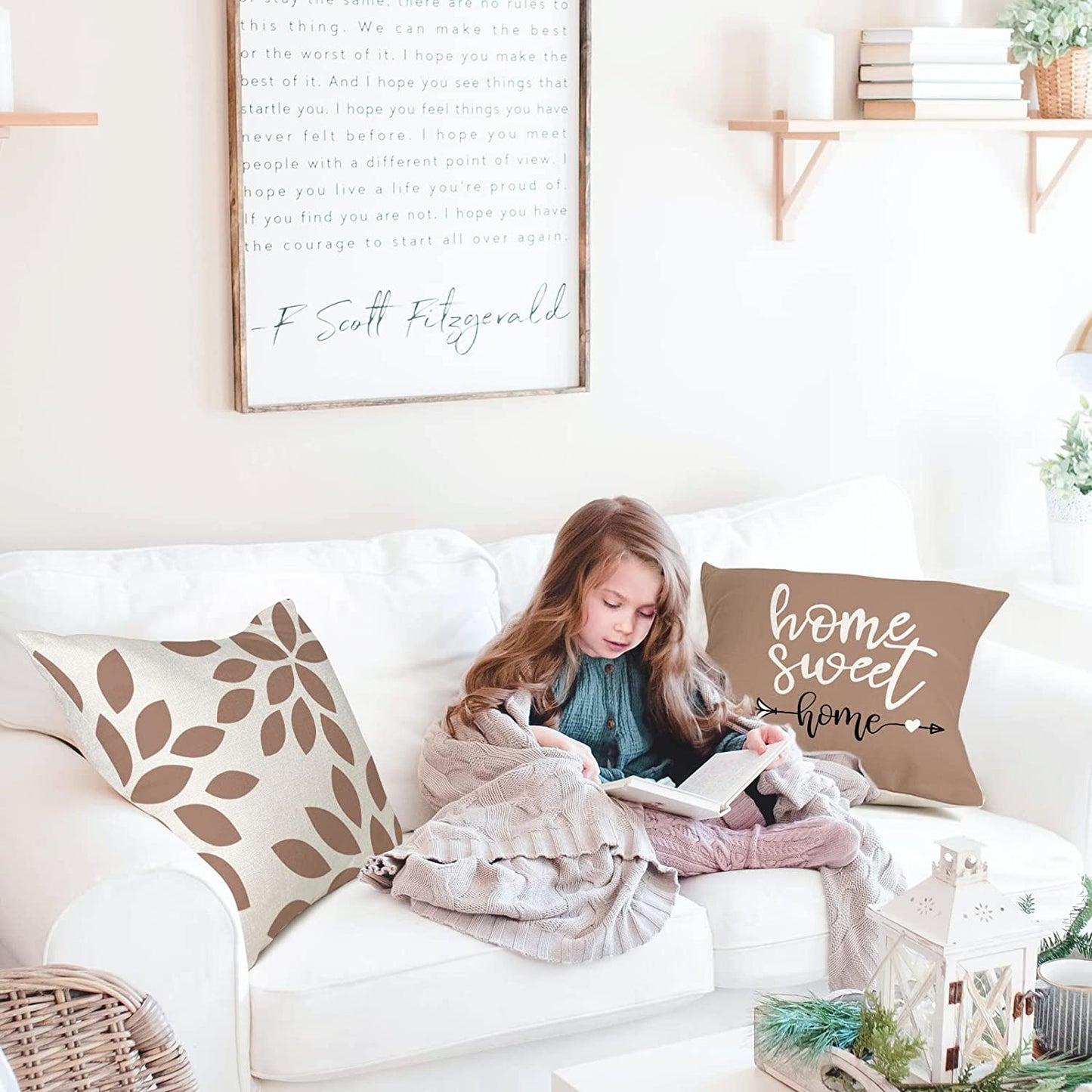 Brown Linen Geometric Cushion Cover, Home Decor, Good Pillowcase Decoration for Bedroom, Sofa, Chair, Bed, Garden, Car