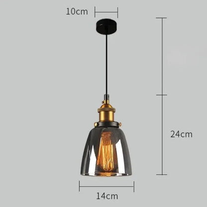 Vintage Dining Glass Hanging Russia Loft Luminaire Modern Bedroom Pendant Lamp with Clear Gray Amber Colour Light Fixtures