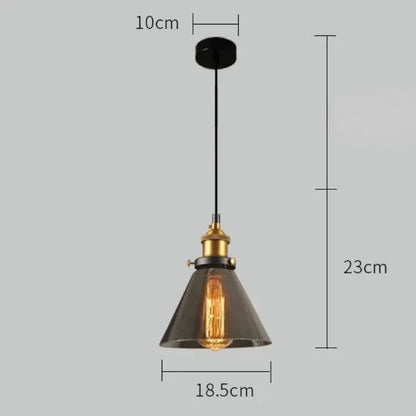 Vintage Dining Glass Hanging Russia Loft Luminaire Modern Bedroom Pendant Lamp with Clear Gray Amber Colour Light Fixtures