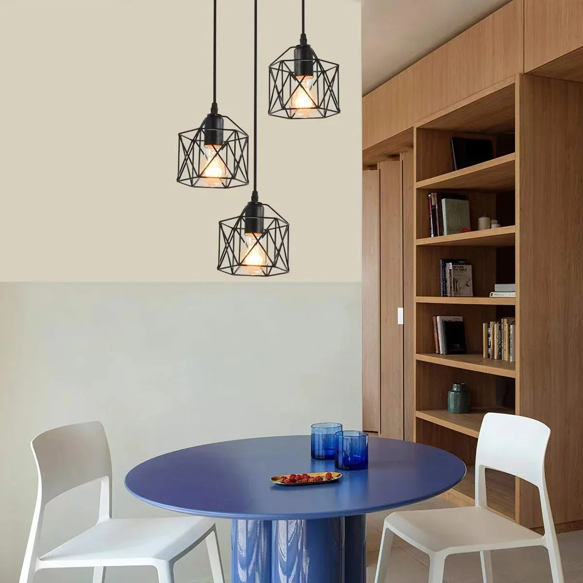 Popular Retro Simple Style Ceiling Light Hanging Lamp Industrial Hollow Out Design Iron Pendant Light for Living Room Restaurant