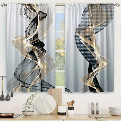2pcs, geometric abstract three-dimensional curtains modern fashion curtains, suitable for living room bedroom home decoration