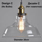 Vintage Dining Glass Hanging Russia Loft Luminaire Modern Bedroom Pendant Lamp with Clear Gray Amber Colour Light Fixtures