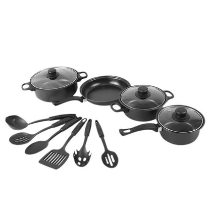13pcs Durable Non Stick Cookware Set Maifanstone Multifunctional Soup Milk Pot Kitchen Utensil Frying Pan Household