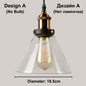 Vintage Dining Glass Hanging Russia Loft Luminaire Modern Bedroom Pendant Lamp with Clear Gray Amber Colour Light Fixtures