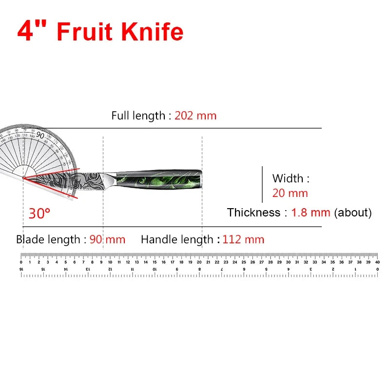 Kitchen Knife Chef Japanese Knife Laser Damascus Pattern Knife Cut Meat Fruit Bread Vegetable Boning Knife Slicing Utility Knife