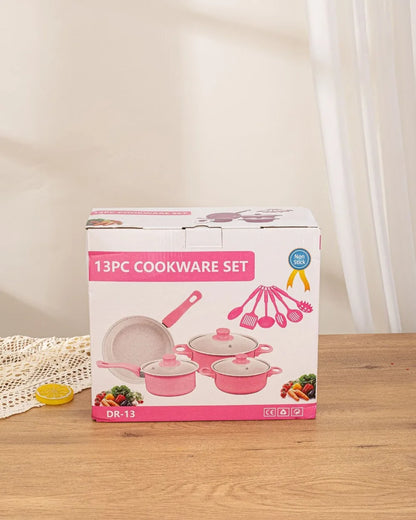 13pcs Durable Non Stick Cookware Set Maifanstone Multifunctional Soup Milk Pot Kitchen Utensil Frying Pan Household