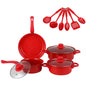 13pcs Durable Non Stick Cookware Set Maifanstone Multifunctional Soup Milk Pot Kitchen Utensil Frying Pan Household