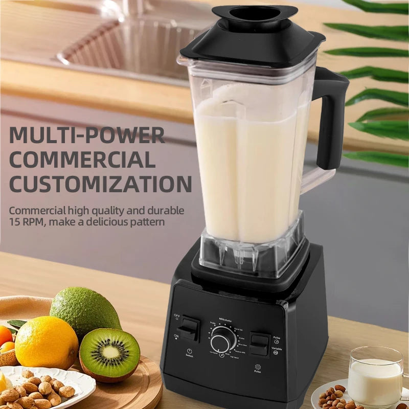 500W Heavy Duty Commercial Blender Stationary Mixer Ice Smoothies Appliances for Kitchen Professional High Power Food Processor