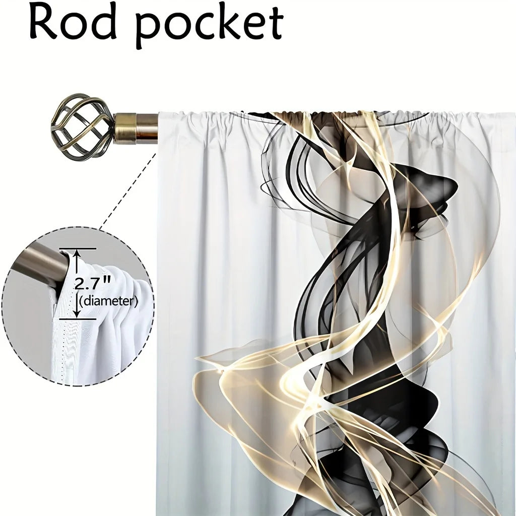 2pcs, geometric abstract three-dimensional curtains modern fashion curtains, suitable for living room bedroom home decoration