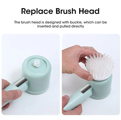 Cordless electric rotary scrubber with 5 replaceable brush heads, rechargeable bathroom and kitchen tile cleaning brush