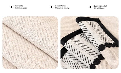 Contrast Hem Twill Chenille Sofa Cover for All Seasons Living Room Non-slip Sofa Seat Cover Couch Slipcover, Sofa Towel