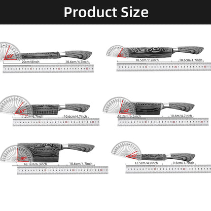 Kitchen Knife Damascus Laser Chef Knife 5 7 8 Inch Meat Cleaver Japanese Santoku Knive Butcher Slicing Cutter for Fish Vegetable