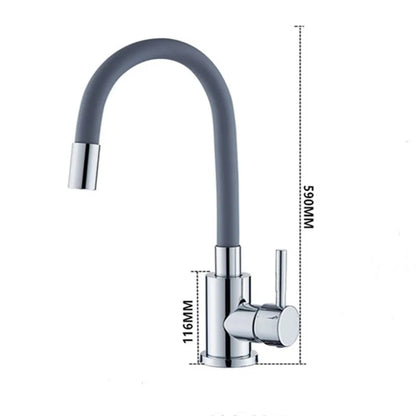 Black Stainless steel Kitchen Faucet Free bending of multiple angles Faucets Single Hole Hot and Cold Water Mixer Tap for Basin