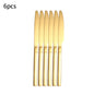 6/30pcs Stainless steel cutlery set, high-end steak knife, fork, dessert spoon, suitable for restaurant banquets parties